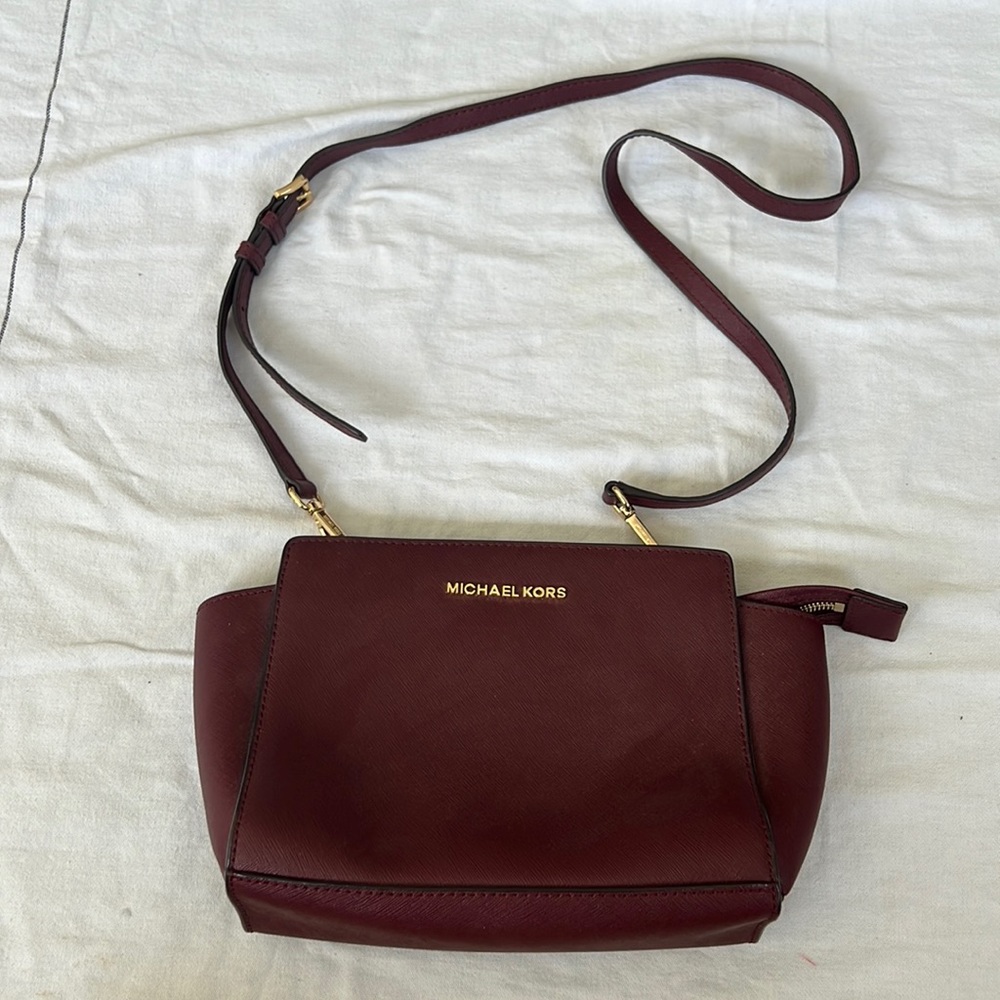 Burgundy Michael Kors Crossbody Bag